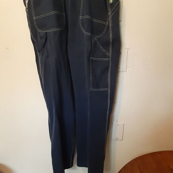 Vintage Liberty Overalls Men 44x32 Blue Denim Bibs Workwear Rodeo Rancher Farm - Picture 8 of 12